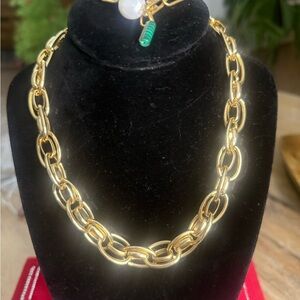 Elegant Gold Chain Necklace-Serafina, with bracelet, nwot